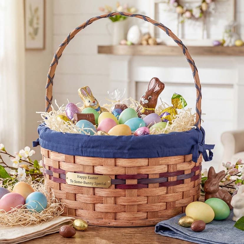 Classic fabric liner in an Easter basket